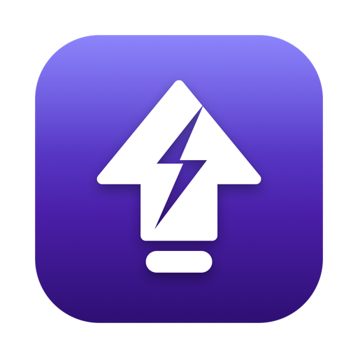 FastKey app icon: a white Caps Lock bolt on indigo