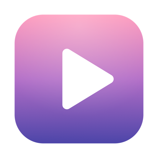 Loopaper app icon: a white play button on pink and purple