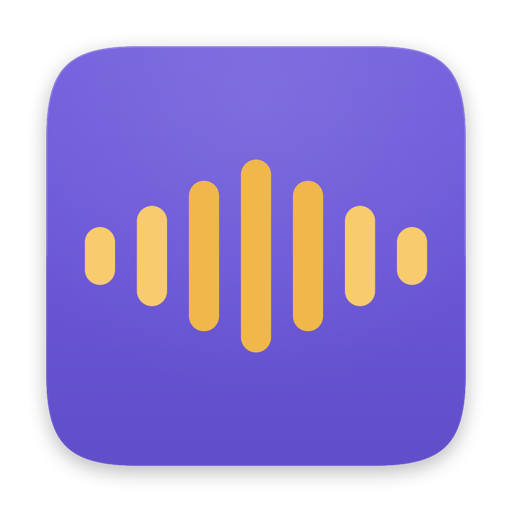 Whisperer app icon: an amber waveform on violet